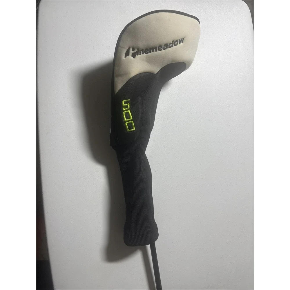 New PGX Pinemeadow 500 Driver Wood Headcover Golf Black White Green Stitching